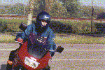 Lucienne op de Yamaha XJ900S